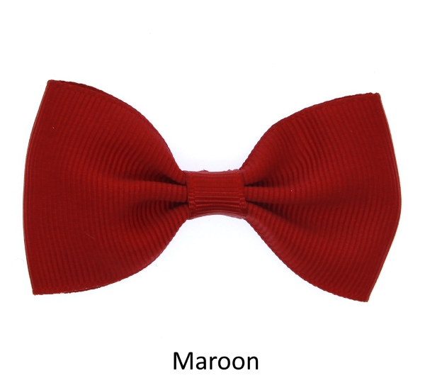 maroon baby girl hair clips mini bow