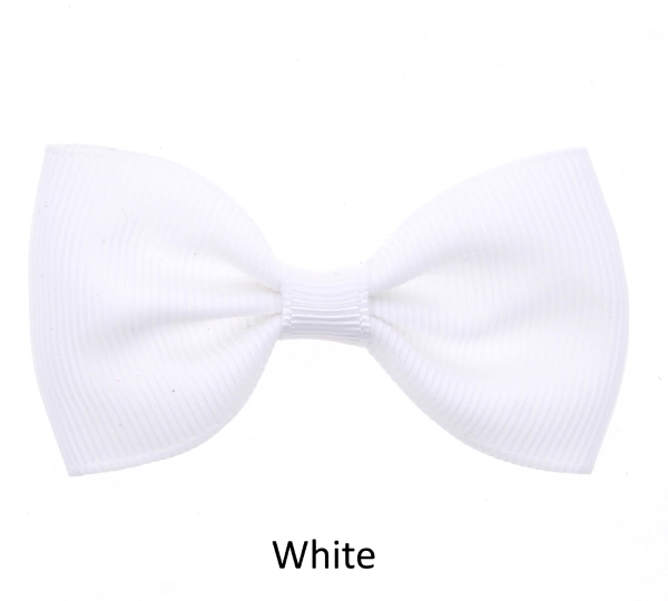 white baby girl hair clips mini bow