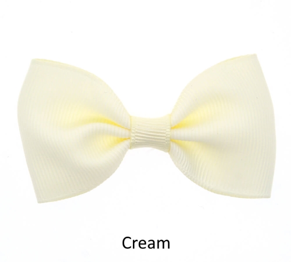 cream baby girl hair clips mini bow